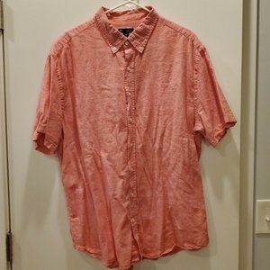 Gap Men's Button up down Short Sleeve Shirt Pink